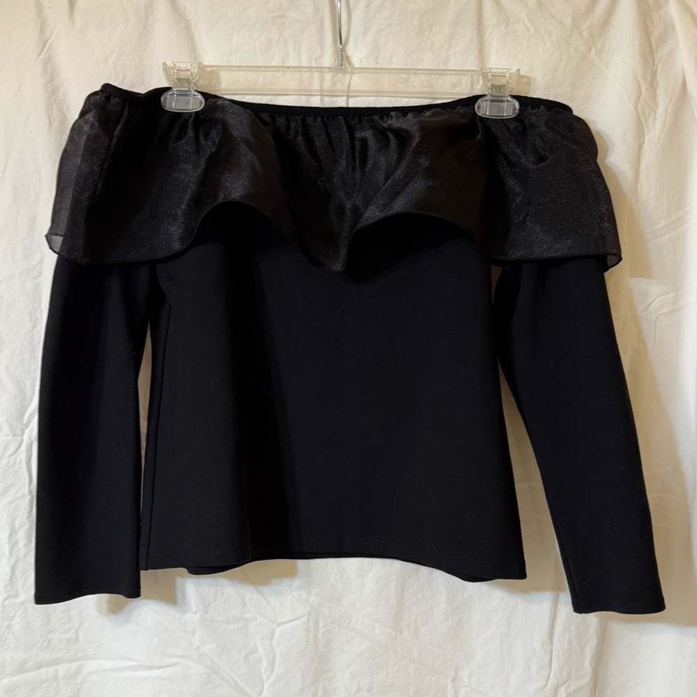 J. Crew Elegant Black Off-Shoulder Top